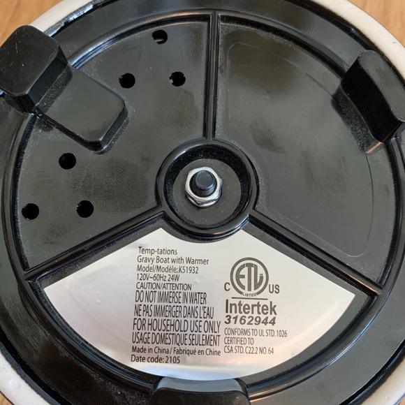 Temp-tations Black and White Floral Gravy Boat with Warming Tray - Picture 4 of 4